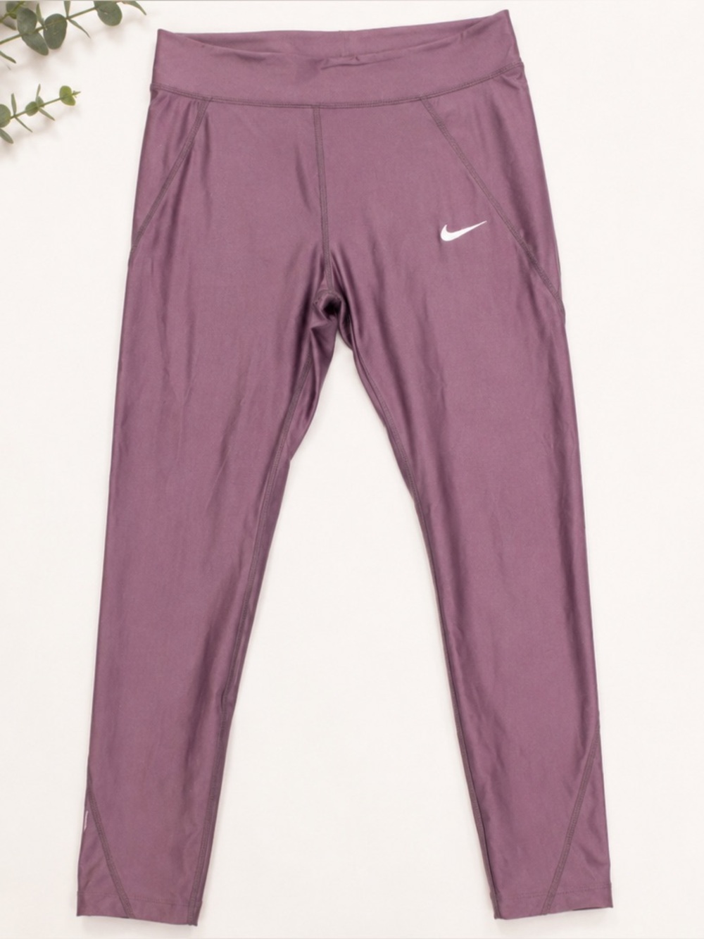 Nike Dri-FIT 7/8 Running Leggings | Mauve Rose | Size Medium